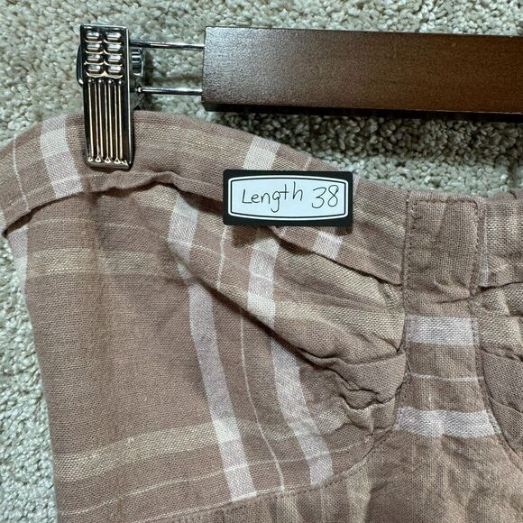 Free People Life Like This Midi Dress Womens XS Natural Plaid Strapless Tie Back - Picture 12 of 16